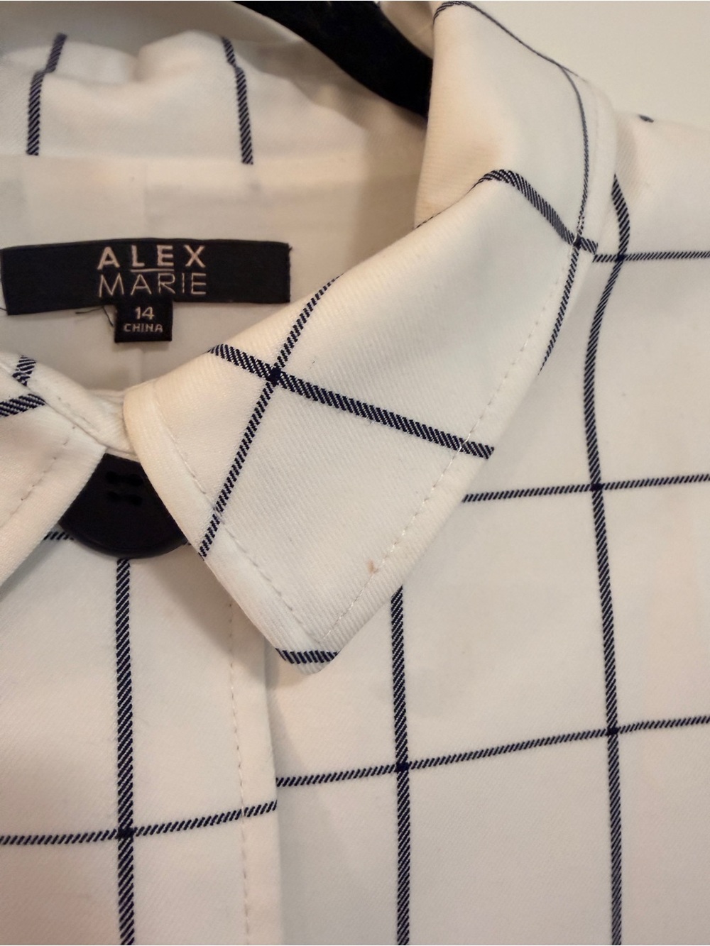 Alex Marie Cream Windowpane Trench Coat - Picture 4 of 6